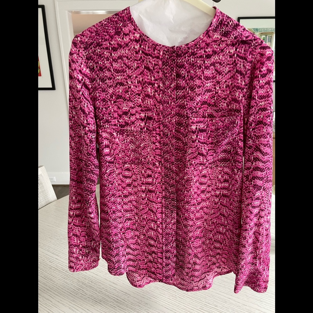 Pink 100% silk snakeskin print Equiptment Femme blouse